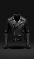 Jaqueta biker de couro noir